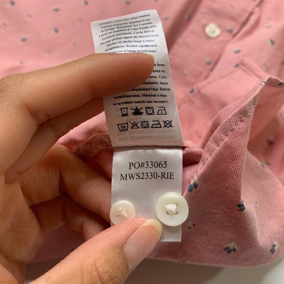 Faherty Shirt Men S Small Movement Geo Print Short Sleeve Button Up Cotton Blend - Picture 7 of 10